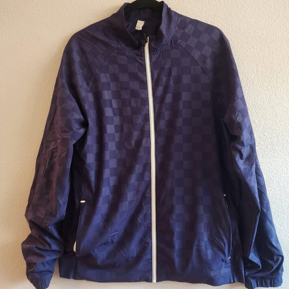 Rhone Jacket Mens Large Checkered Full Zip Lightweight Windbreaker Fall 2020